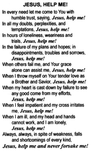 JESUS HELP ME - LAMINATED HOLY CARDS- QUANTITY 25 PRAYER CARDS