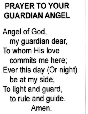 GUARDIAN ANGEL PRAYER- LAMINATED HOLY CARDS- QUANTITY 25 CARDS