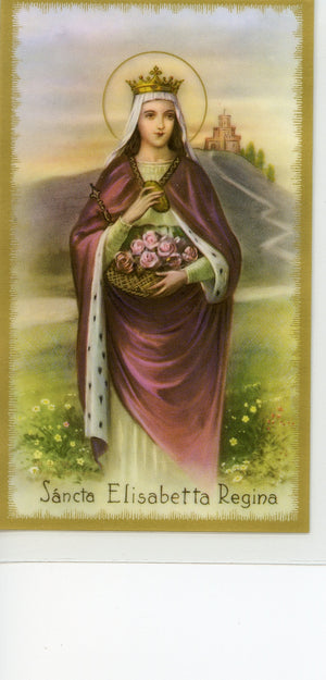 ST. ELIZABETH OF HUNGARY- LAMINATED HOLY CARDS- QUANTITY 25 CARDS