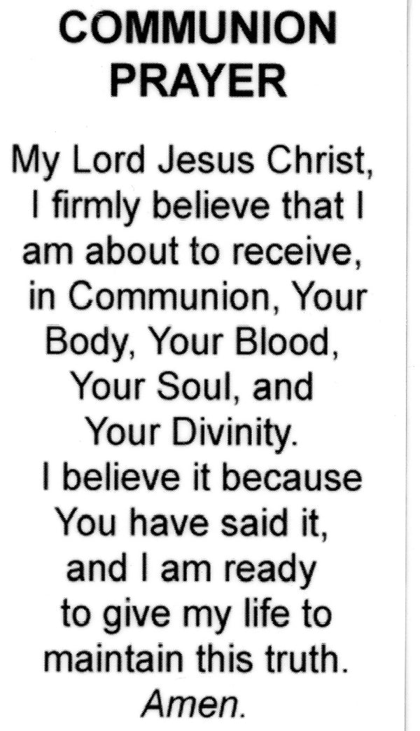COMMUNION PRAYER BOY 3- LAMINATED HOLY CARDS- QUANTITY 25 PRAYER CARDS ...