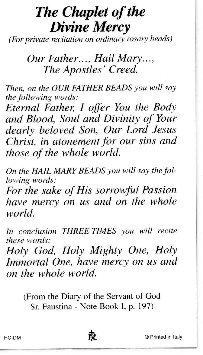 divine-mercy-chaplet-laminated-holy-cards-quantity-25-prayer-cards-catholic-pictures for Free Printable Divine Mercy Chaplet DIVINE MERCY CHAPLET - LAMINATED HOLY CARDS- QUANTITY 25 PRAYER CARDS - Catholic Pictures for Free Printable Divine Mercy Chaplet