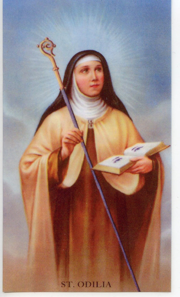 ST. ODILIA - LAMINATED HOLY CARDS- QUANTITY 25 PRAYER CARDS