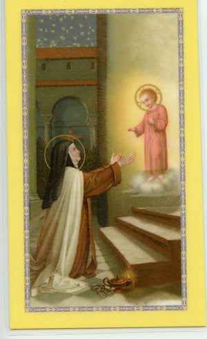 ST. TERESA OF AVILA- LAMINATED HOLY CARDS- QUANTITY 25 CARDS