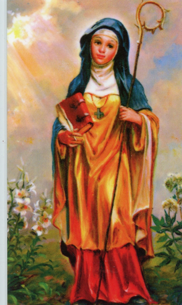 ST. MONICA - LAMINATED HOLY CARDS- QUANTITY 25 PRAYER CARDS