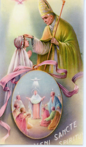 CONFIRMATION PRAYER GIRL- LAMINATED HOLY CARDS- QUANTITY 25 PRAYER CARDS
