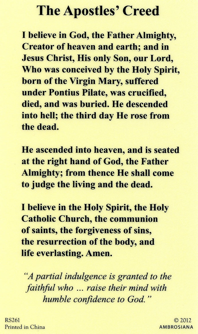 The Apostles Creed Prayer Printable