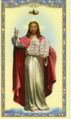 TEN COMMANDMENTS- LAMINATED HOLY CARDS- QUANTITY 25 PRAYER CARDS