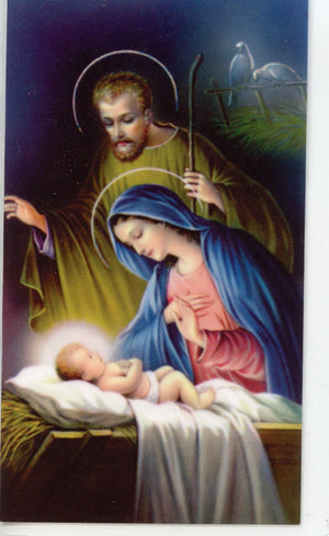 CHRISTMAS NOVENA- LAMINATED HOLY CARDS- QUANTITY 25 PRAYER CARDS