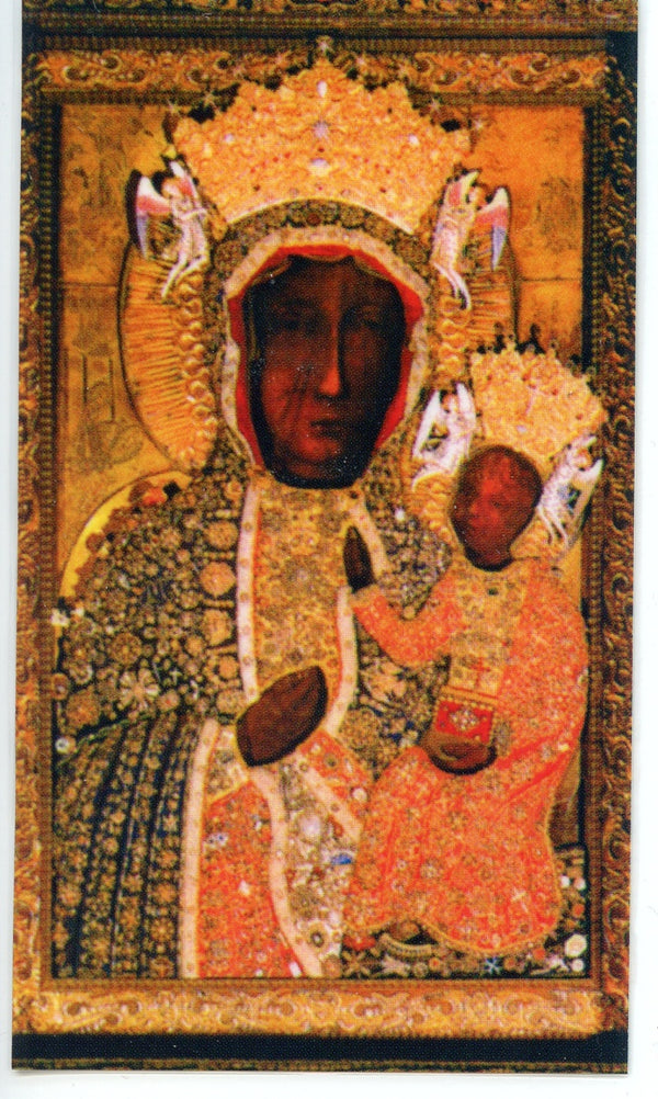 OUR LADY OF CZESTOCHOWA - LAMINATED HOLY CARDS- QUANTITY 25 PRAYER CARDS