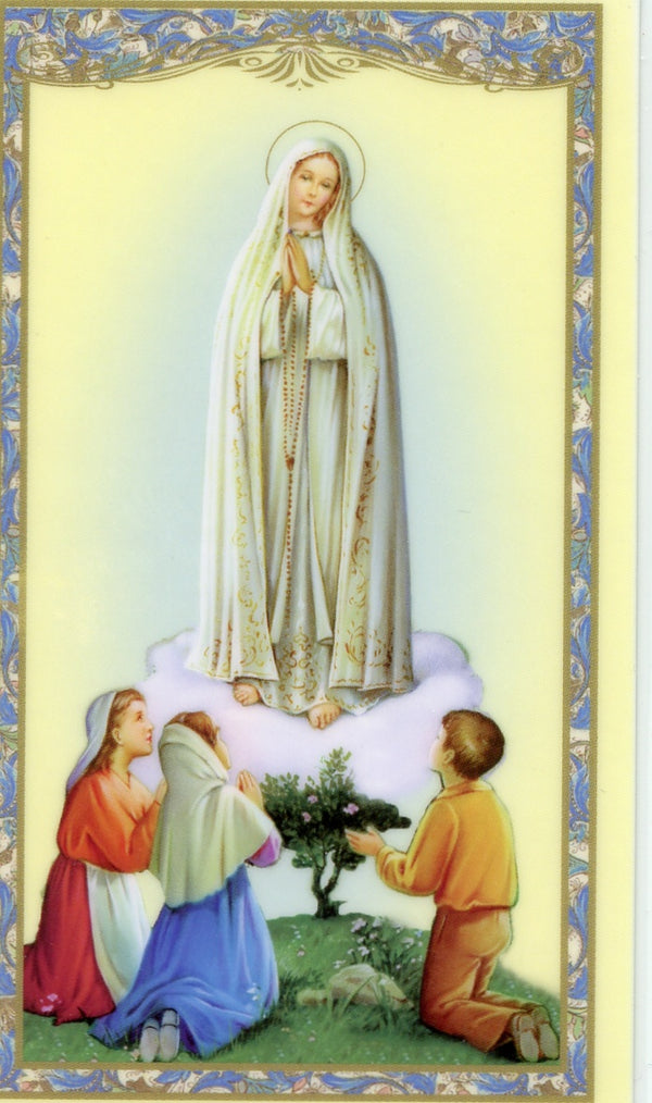 OUR LADY OF FATIMA - LAMINATED HOLY CARDS- QUANTITY 25 PRAYER CARDS