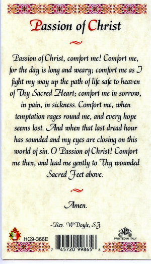 PASSION OF CHRIST- LAMINATED HOLY CARDS- QUANTITY 25 PRAYER CARDS