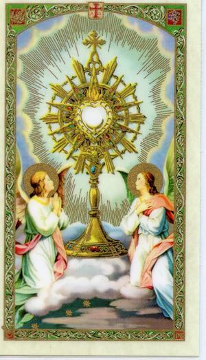 INVOCATIONS TO THE BLESSED SACRAMENT- LAMINATED HOLY CARDS- QUANTITY 25 PRAYER CARDS