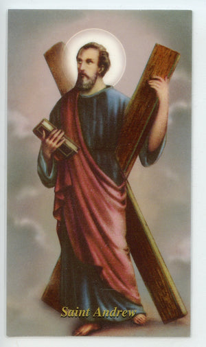 ST. ANDREW - LAMINATED HOLY CARDS- QUANTITY 25 CARDS