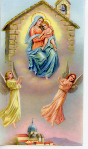 OUR LADY OF LORETO - LAMINATED HOLY CARDS- QUANTITY 25 PRAYER CARDS