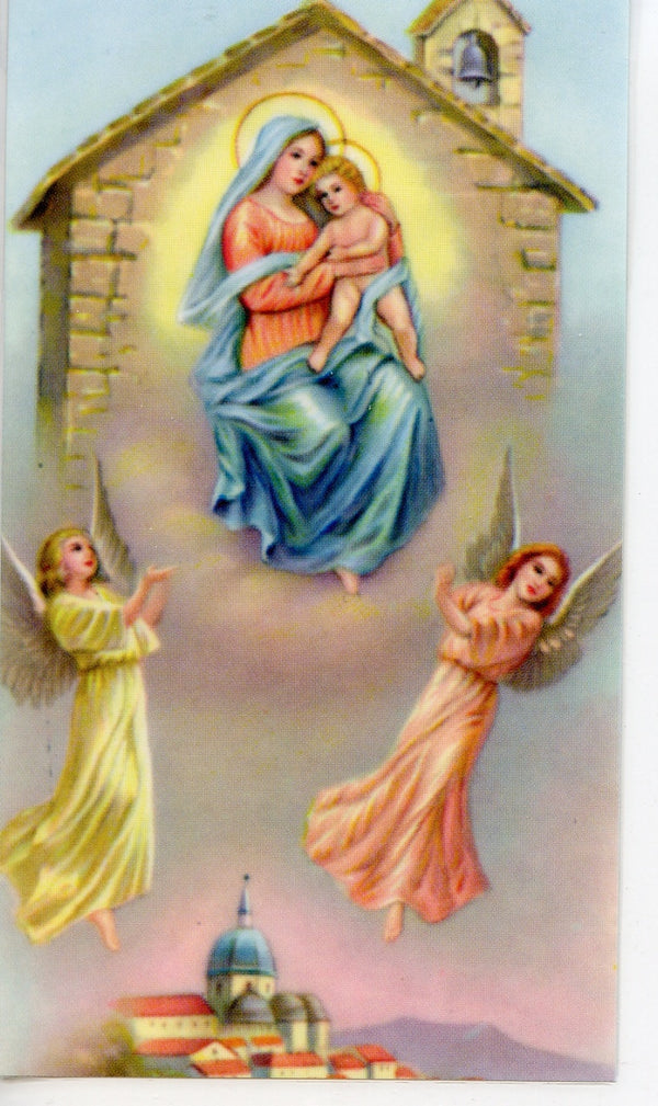 OUR LADY OF LORETO - LAMINATED HOLY CARDS- QUANTITY 25 PRAYER CARDS