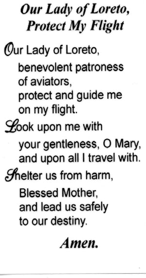 OUR LADY OF LORETO - LAMINATED HOLY CARDS- QUANTITY 25 PRAYER CARDS