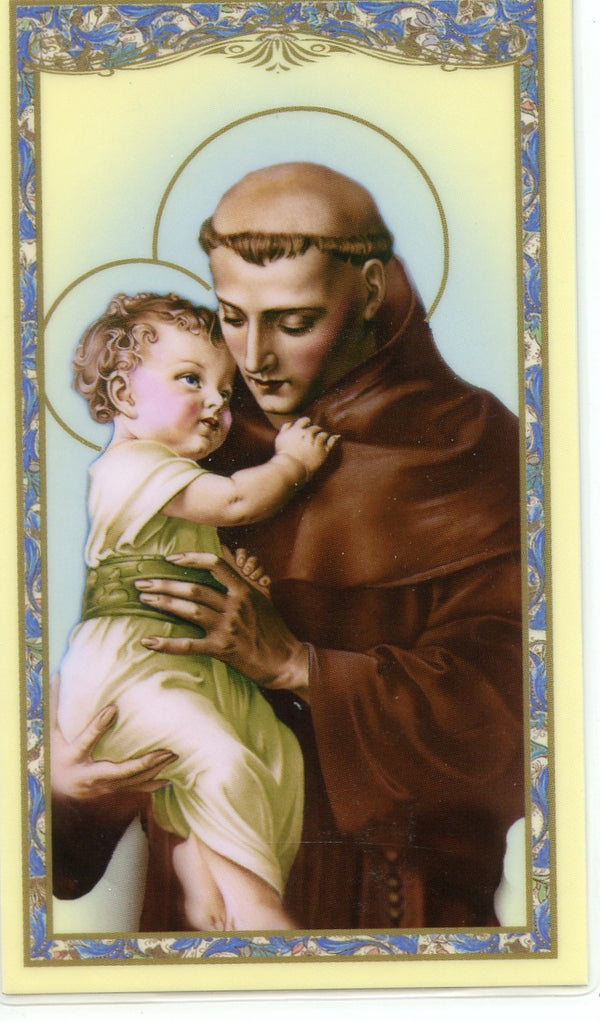 ST. ANTHONY - LAMINATED HOLY CARDS- QUANTITY 25 CARDS