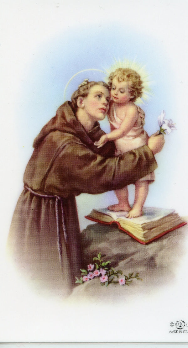 ST. ANTHONY - LAMINATED HOLY CARDS- QUANTITY 25 CARDS