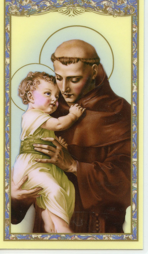 ST. ANTHONY - LAMINATED HOLY CARDS- QUANTITY 25 CARDS