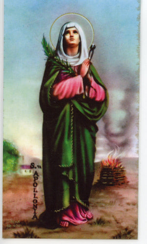 ST. APOLLINA - LAMINATED HOLY CARDS- QUANTITY 25 CARDS