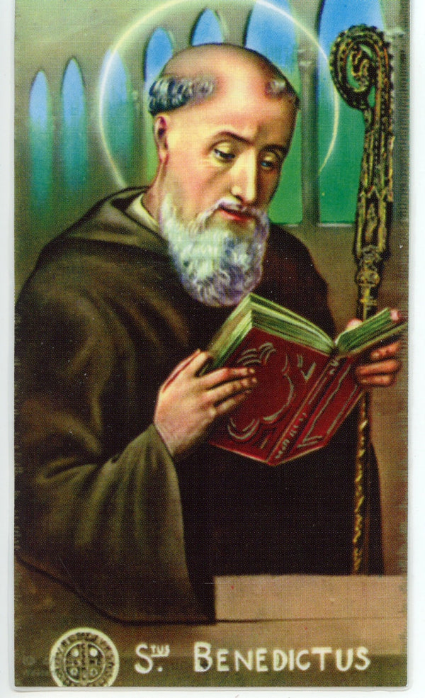 ST. BENEDICT - LAMINATED HOLY CARDS- QUANTITY 25 CARDS