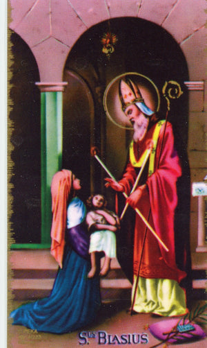 ST. BLASE - LAMINATED HOLY CARDS- QUANTITY 25 CARDS