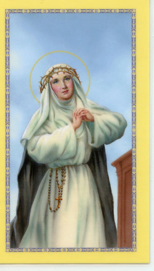 ST. CATHERINE OF SIENNA - LAMINATED HOLY CARDS- QUANTITY 25 CARDS