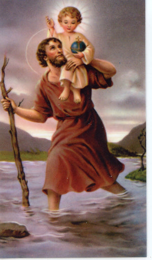 ST. CHRISTOPHER- LAMINATED HOLY CARDS- QUANTITY 25 CARDS