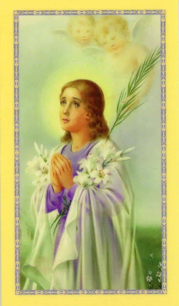 ST. MARIA GORETTI  - LAMINATED HOLY CARDS- QUANTITY 25 PRAYER CARDS