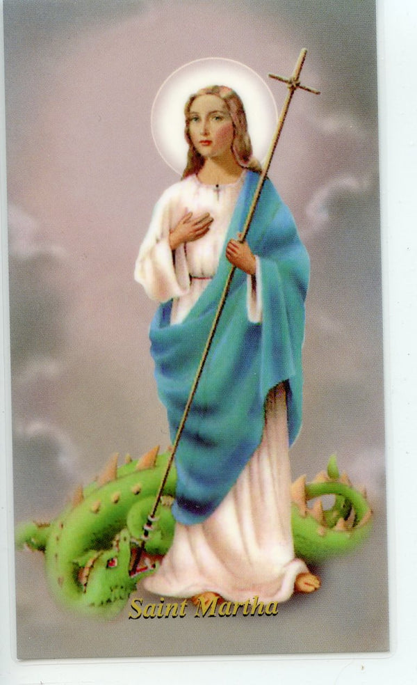 ST. MARTHA NOVENA  - LAMINATED HOLY CARDS- QUANTITY 25 PRAYER CARDS