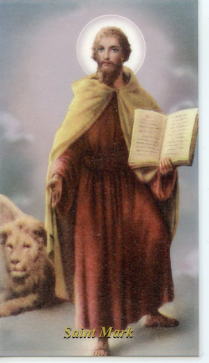 ST. MARK  - LAMINATED HOLY CARDS- QUANTITY 25 PRAYER CARDS