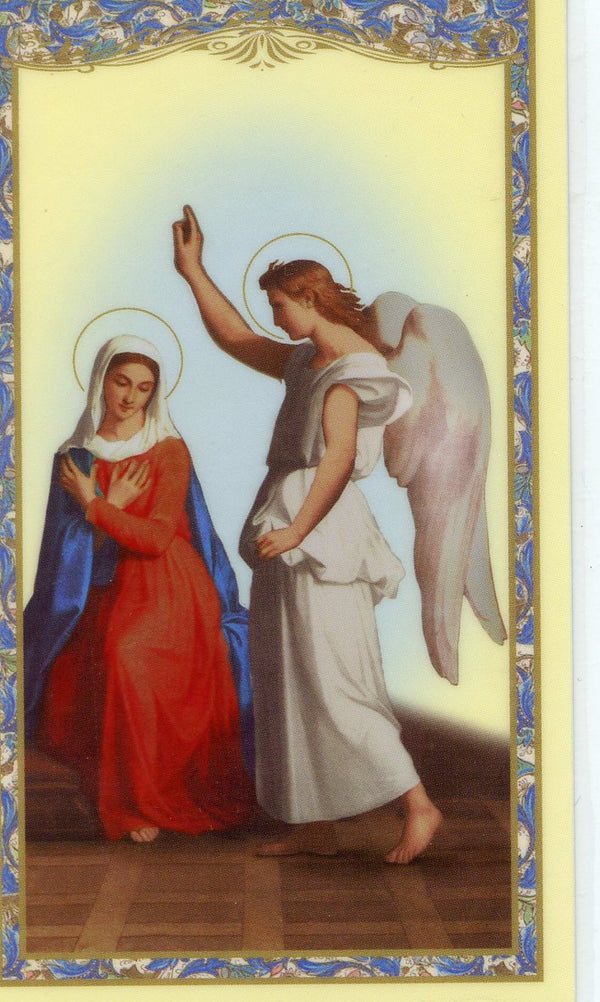 THE ANGELUS - LAMINATED HOLY CARDS- QUANTITY 25 PRAYER CARDS