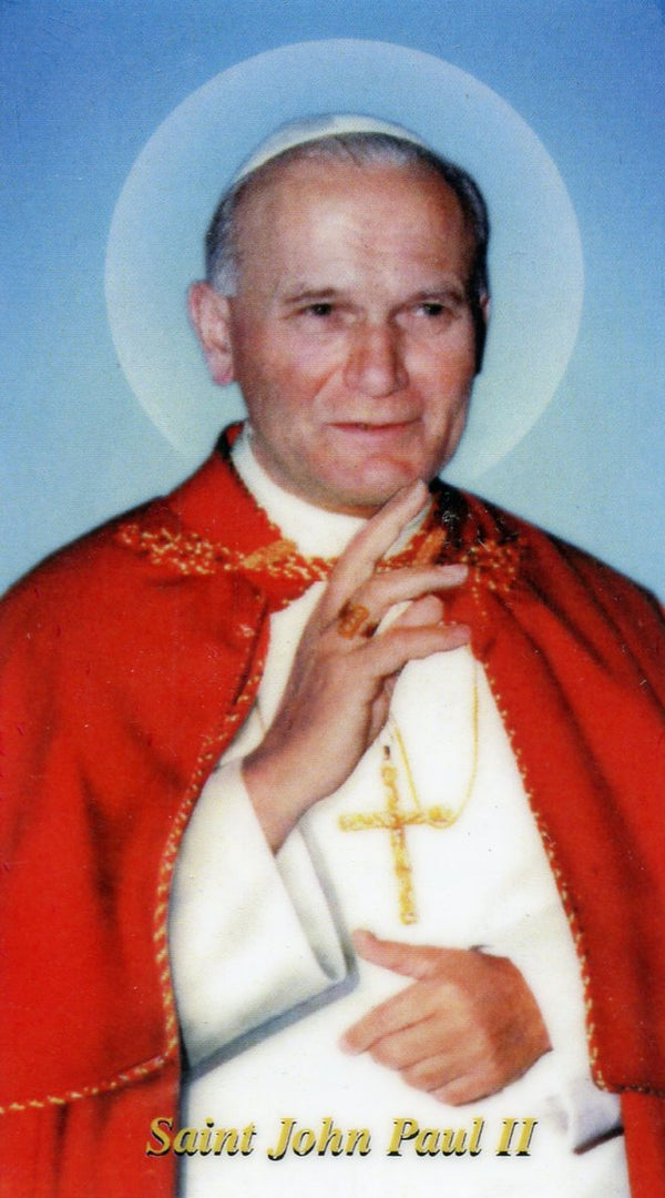 ST.  JOHN PAUL II - LAMINATED HOLY CARDS- QUANTITY 25 PRAYER CARDS