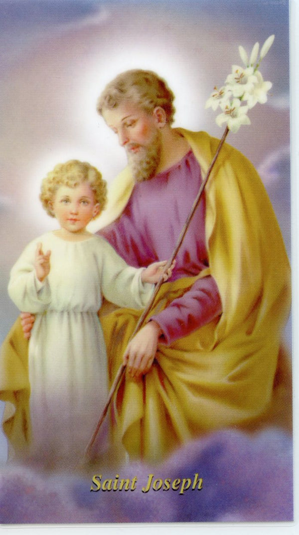 ST. JOSEPH - LAMINATED HOLY CARDS- QUANTITY 25 PRAYER CARDS