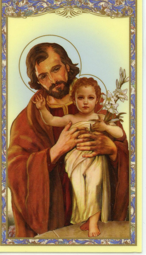 ST. JOSEPH NOVENA - LAMINATED HOLY CARDS- QUANTITY 25 PRAYER CARDS