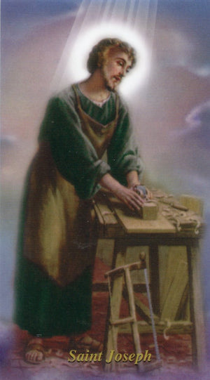 ST. JOSEPH - LAMINATED HOLY CARDS- QUANTITY 25 PRAYER CARDS