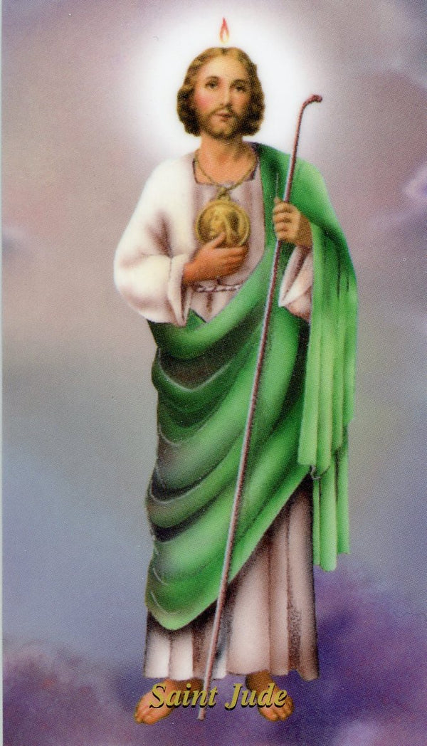 ST. JUDE - LAMINATED HOLY CARDS- QUANTITY 25 PRAYER CARDS