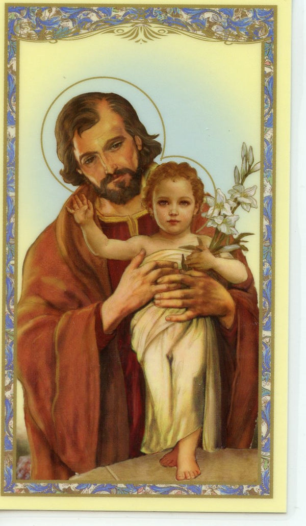 ST. JOSEPH NOVENA - LAMINATED HOLY CARDS- QUANTITY 25 PRAYER CARDS